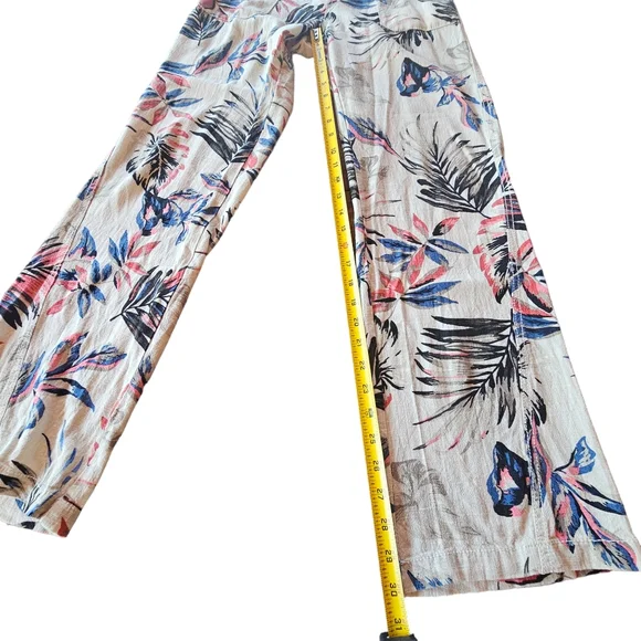 CALI 1850 Los Angeles Tropical Print Linen Blend Lounge Pants Size M - Picture 9 of 15